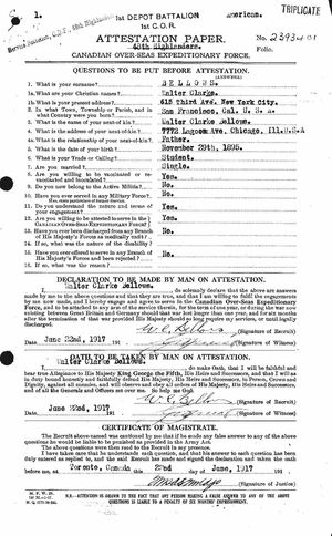 Canada, World War I CEF Attestation Papers, 1914-1918